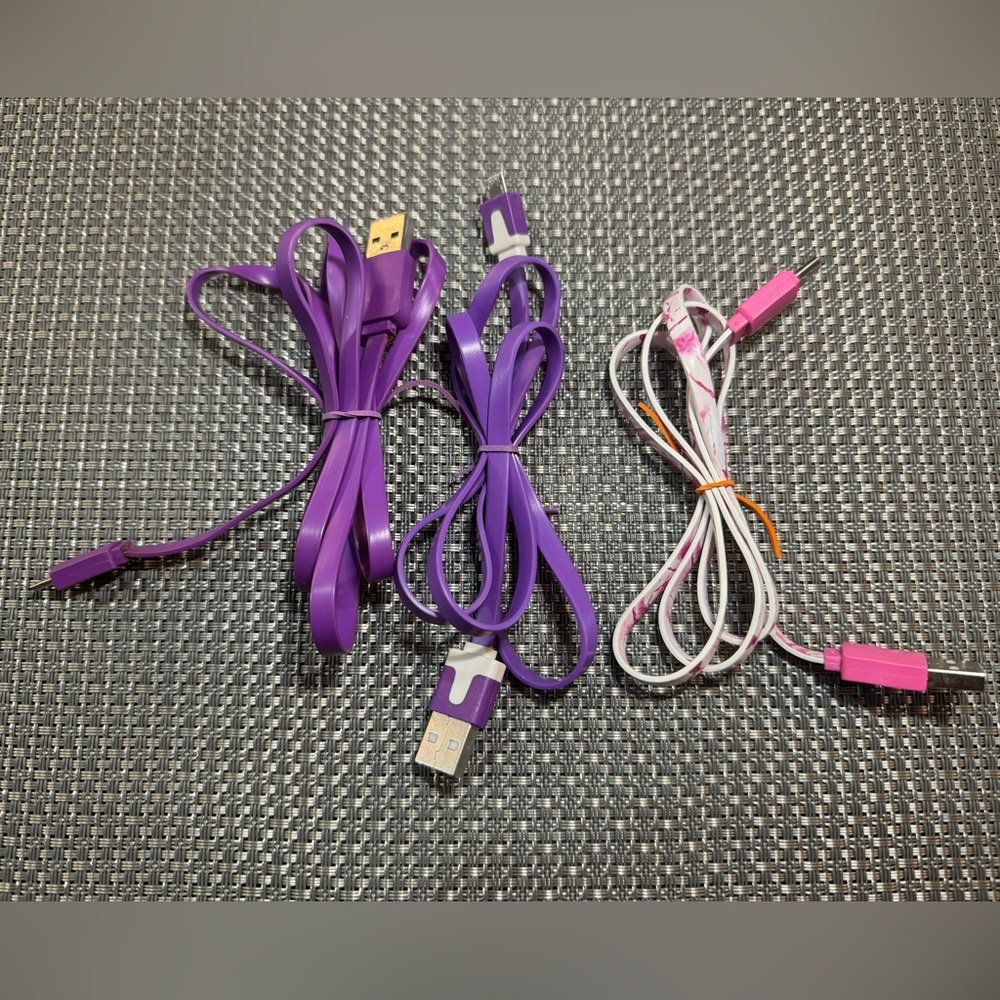 Mixed Lot Of 3 USB Type C Cable And Micro USB Fast Charger Cables